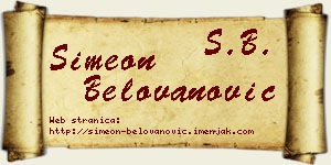 Simeon Belovanović vizit kartica